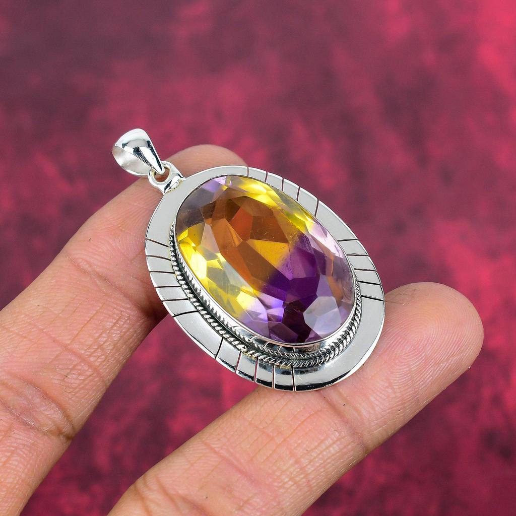 Ametrine Pendant, 925 Solid Sterling Silver Gemstone Jewelry, Handmade Pendant, For Thanksgiving