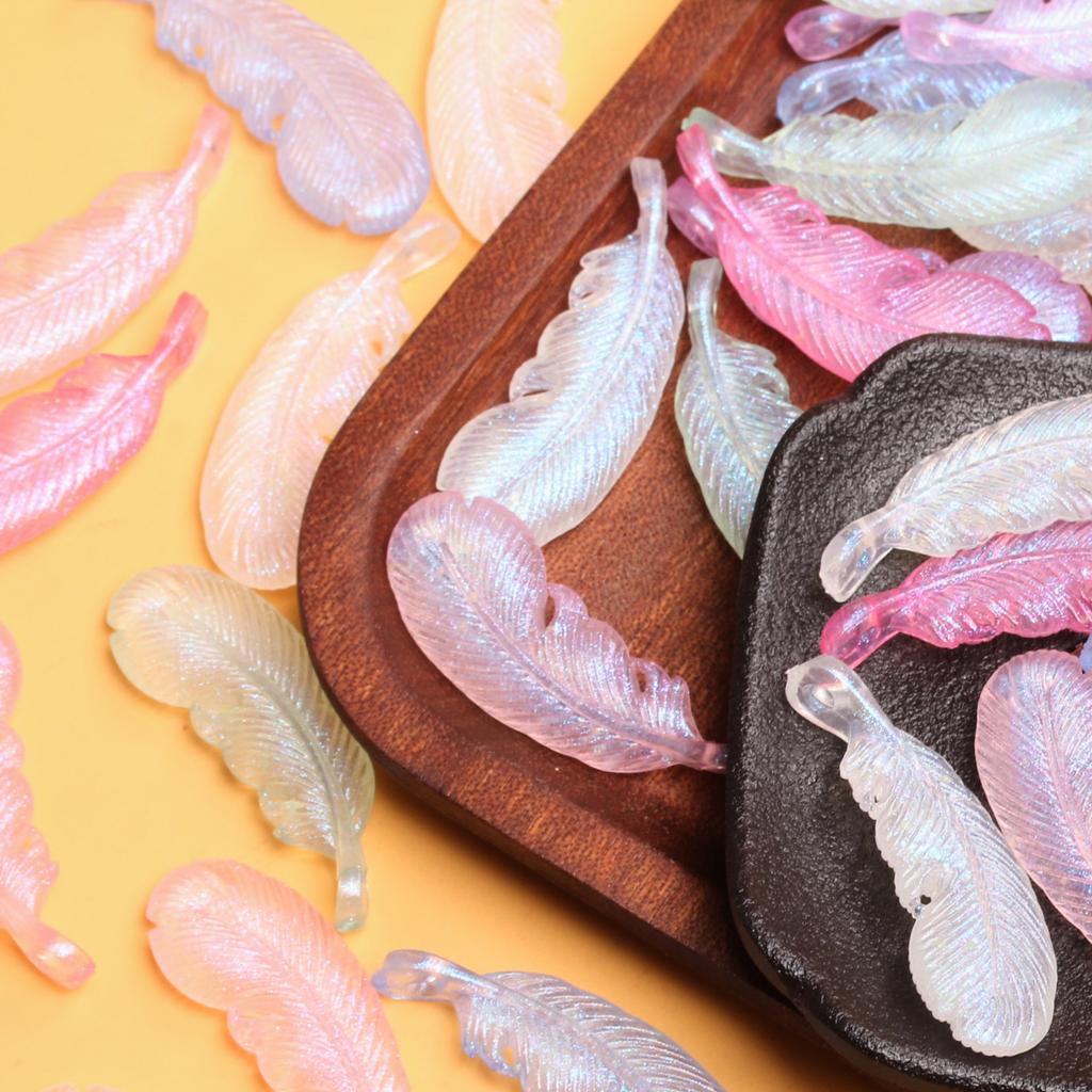 500 г/пакет Материалы Аксессуары Светящиеся креативные бусины Ожерелье Серьги Светлые серии Подвеска из перьев Полупрозрачные ювелирные изделия DIY Ручная работа