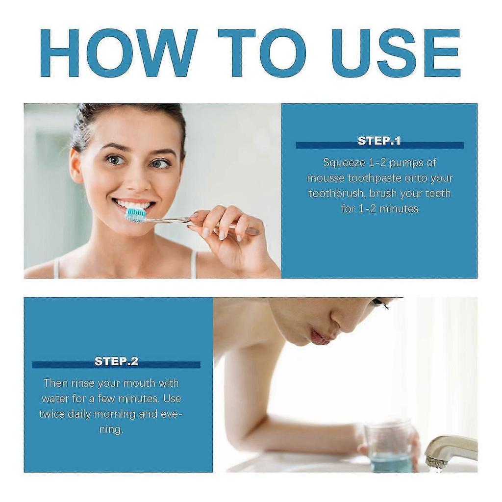 Beauty Tooth Fresh Mousse - Whitening Toothpaste for Bad Breath & Stain Removal, 60ml