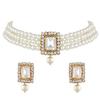 18k Gold Plated Latest Stylish Traditional Pearl Choker Necklace Jewellery Set for Women