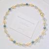 10Mm Autumn And Winter High-Gloss Warm Gold Tahitian Artificial Crystal Pearl Necklace Collarbone Chain Sweater Chain