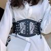 High Waist Female Waistband PU Leather Wide Waist Belt Lace Cummerbunds  Clothing Accessories