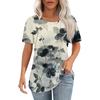 Women's Retro Printed Fashion Casual Round Neck Short Sleeve T-Shirt Top
