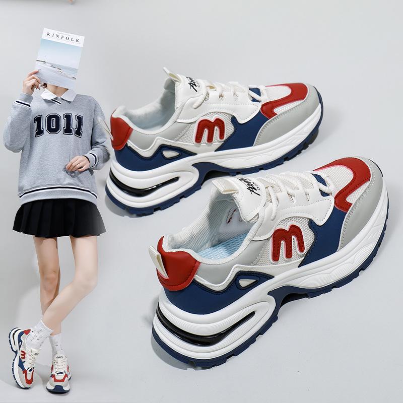 INS Korean Style Mesh Surface Low Top Dad Shoes  Spring New Breathable Student Sports Increased Leisure BL-S01
