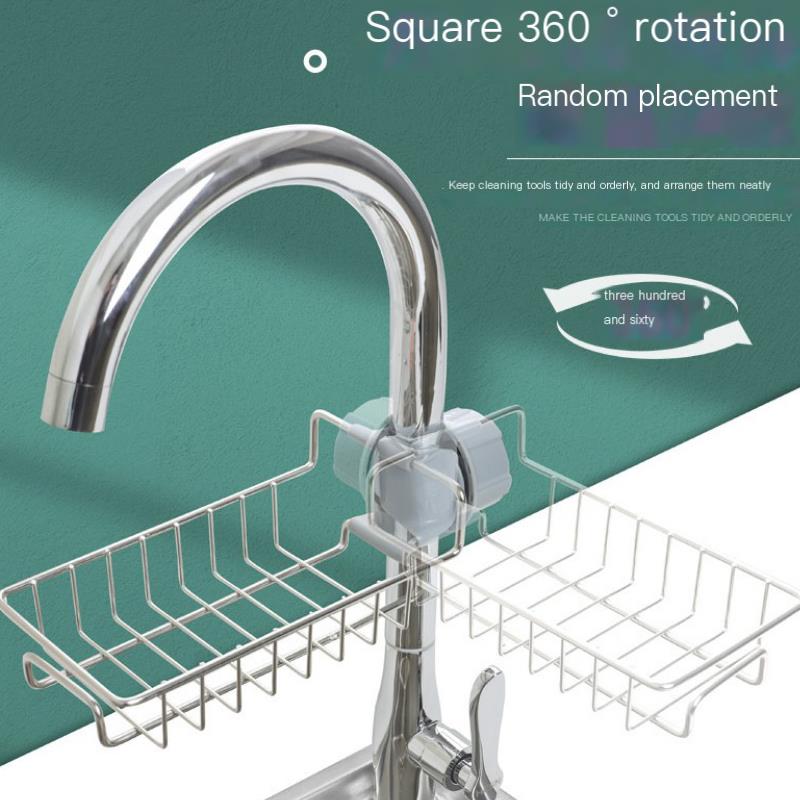 Многофункциональная кухонная полка для хранения раковины, кухонные принадлежности, душ, раковина, неперфорированная полка для хранения кранов из нержавеющей стали