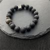 Natural Stone Beaded Bracelet Men 10mm Lava Stone Bead Charm Men Bracelet Jewelry with Original Natural Crystal Gift