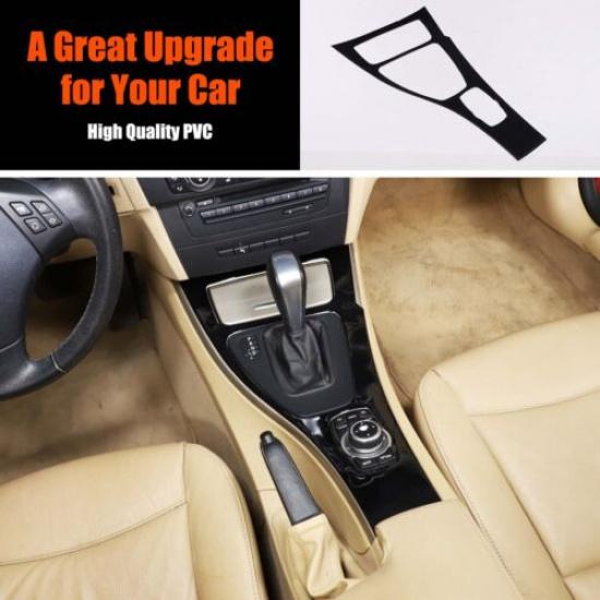 Glossy Black Console Gear Shift Panel Cover Trim For BMW 3 Series E90 2005-12