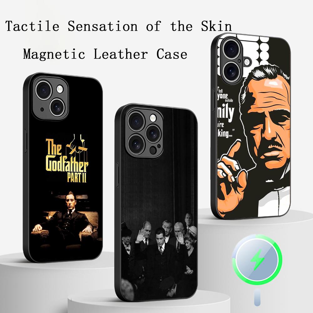 Чехол для телефона Классический кинопостер Крестный отец Для iPhone 17 16 15 14 13 12 Plus Pro Max Высококачественный Роскошный Magsafe Овечья кожа