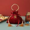 Velvet Sweets Chocolate Packing Bag Red Drawstring Pouch Handbag Wedding Candy Packaging Bags
