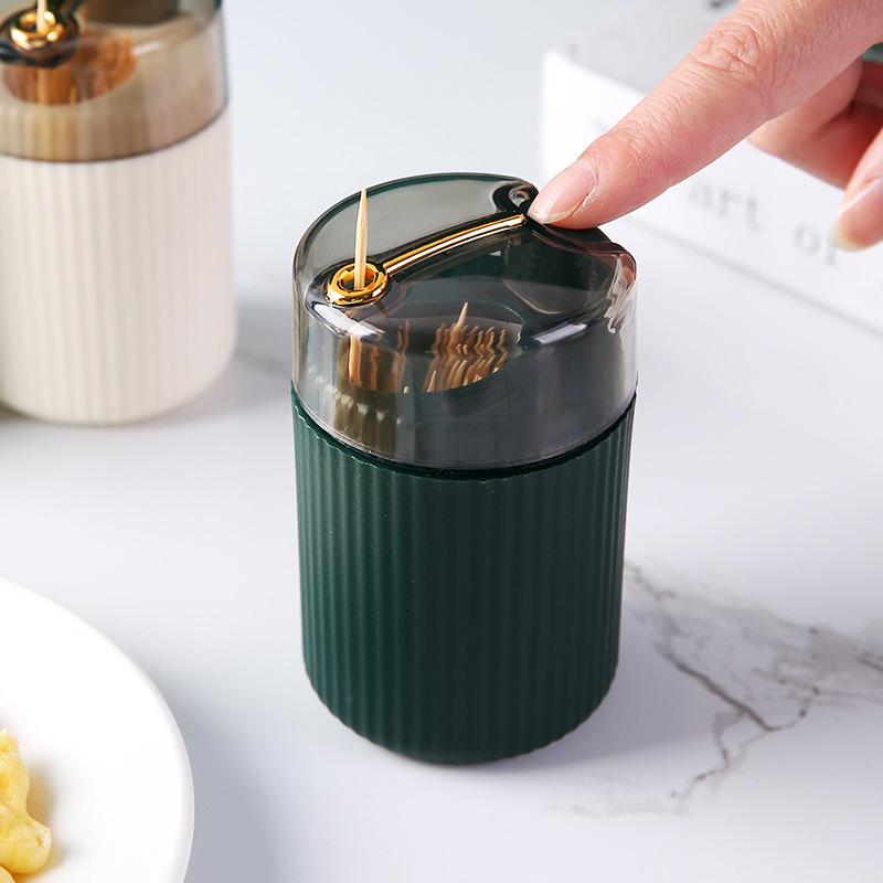 Household Creative Automatic Pops Up Toothpick Box Dispenser Home Living Room Dining Room Toothpick Storage Boxes Holder