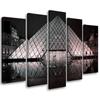 Five Piece Picture Canvas Print Louvre Paris France