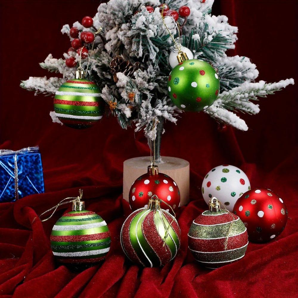 12 шт. Рождественские шары Украшение Блестящие Подвесные Рождественские шары для украшения елки Спиральные Леденцы Эльфийские шары Красные Зеленые Пластиковые Рождественские шары