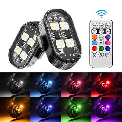 Мотоцикл RGB Светодиодные Автомобильные Стробоскопы Светодиодные Мигающие Габаритные Беспроводной Свет Самолет Самолет Вертолет Предупреждающие Огни Аксессуары