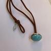 Vintage Turquoise Pendant Necklace Leather Rope Ethnic Jewelr Fashion Multi-Layer Choker  for Women