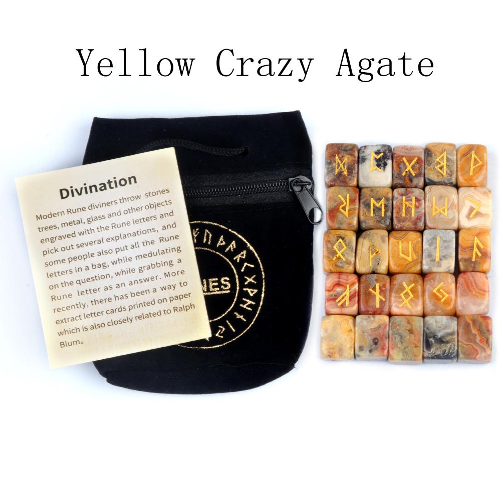 25 шт./компл. натуральный кристалл агата руны каменные украшения декоративные, кусок драгоценного камня с гравировкой букв аксессуар, амулет гадание ювелирный декор 18x12 мм