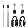 Wine Cooling Rod Stainless Frozen Stick Beer Chiller Stick Ice Wine Cooler 4 in 1 Wine Cooling w/ Wine Pourer Stopper Cutter