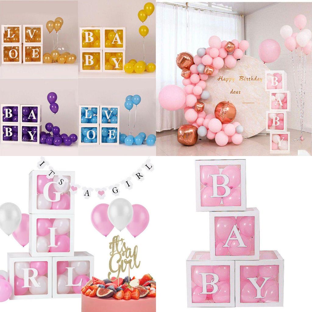 Прозрачная кубическая коробка для упаковки воздушных шаров для украшения свадеб и вечеринок по случаю дня рождения