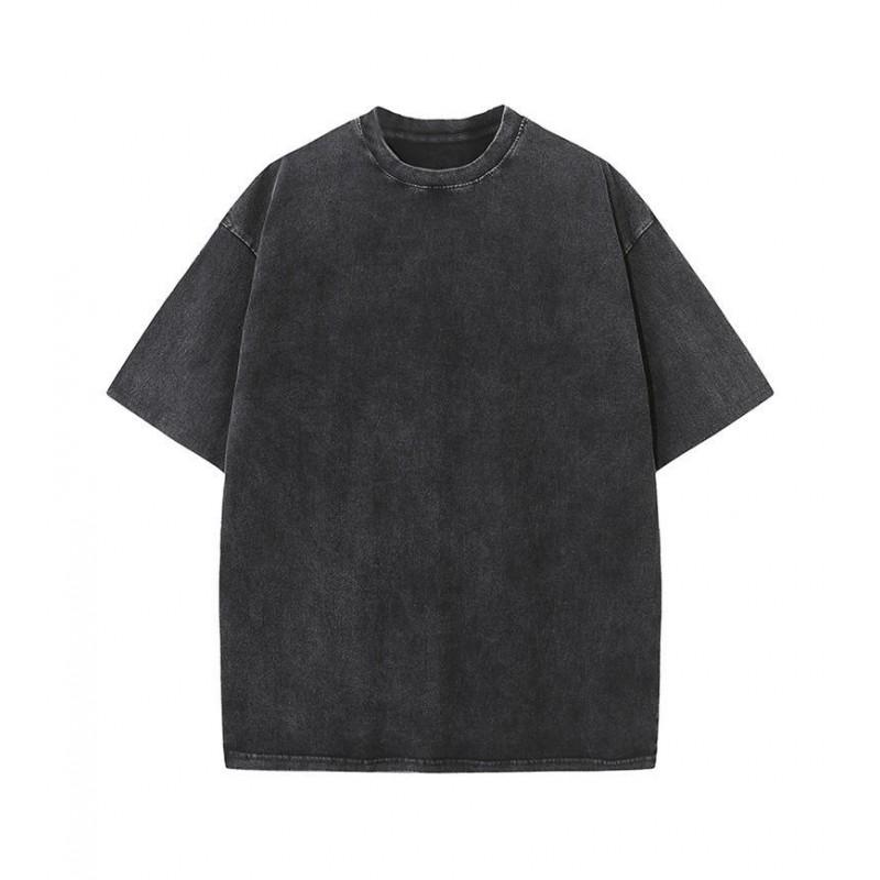 260g Vintage Washed Gradient T-Shirt Mens Oversize Short Sleeve Cotton Tee