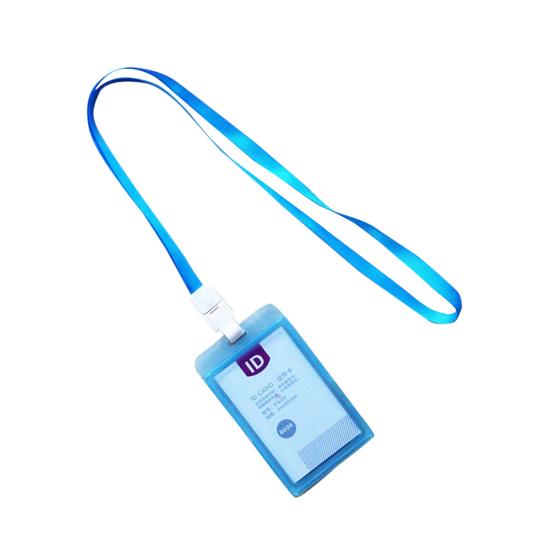 Hard Plastic Pocket ID Card Credit Badge Name Tag Holder Neck Strap