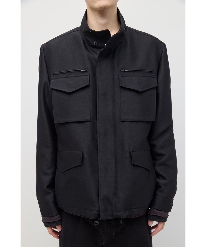 HATCHINGROOM Silent M65 Jacket Wool/Silk Black