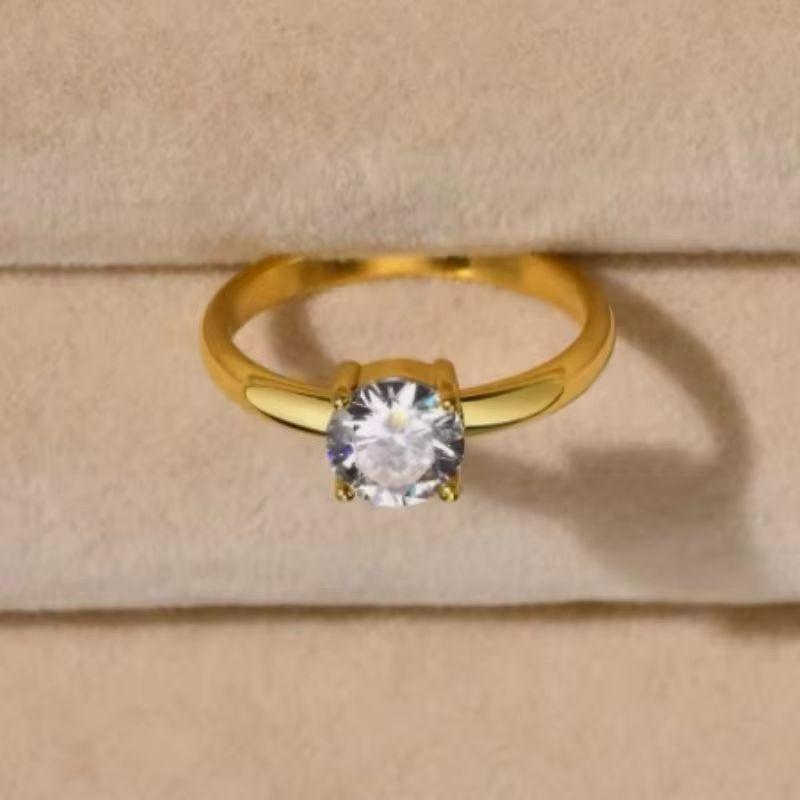 Spring New Exquisite Luxury Classic Stainless Steel Ring Zirconia Ring For Men Women Wedding Engagement Unisex Jewelry
