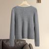 Women's Color-Block Mock Two-Piece Knit Sweater