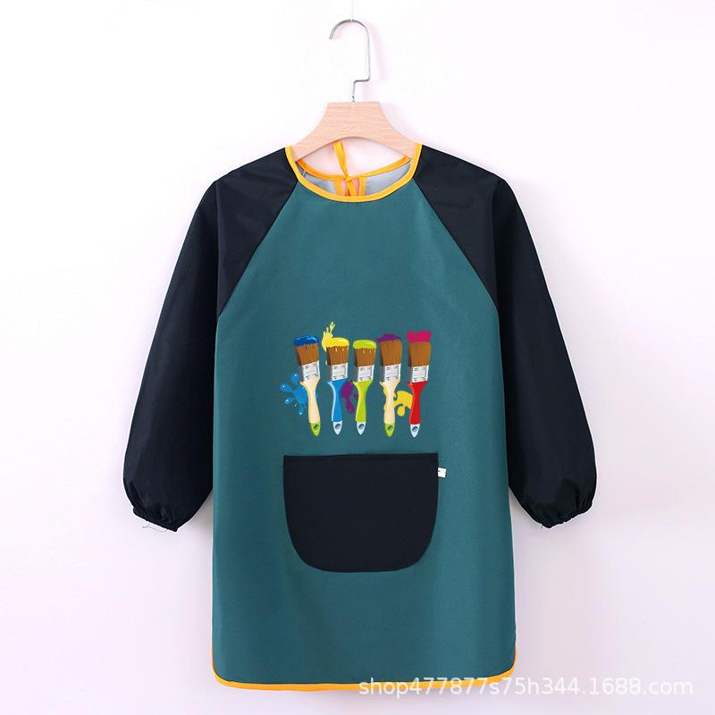 Детский фартук для рисования Водонепроницаемые фартуки с длинными рукавами Детский художественный халат Детский нагрудник для еды Детский фартук