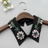 Woman Rhinestone Lapel Collar Shawl Decorative False Collar Elegant Removable Collar Sweater Shirt Collar for Women