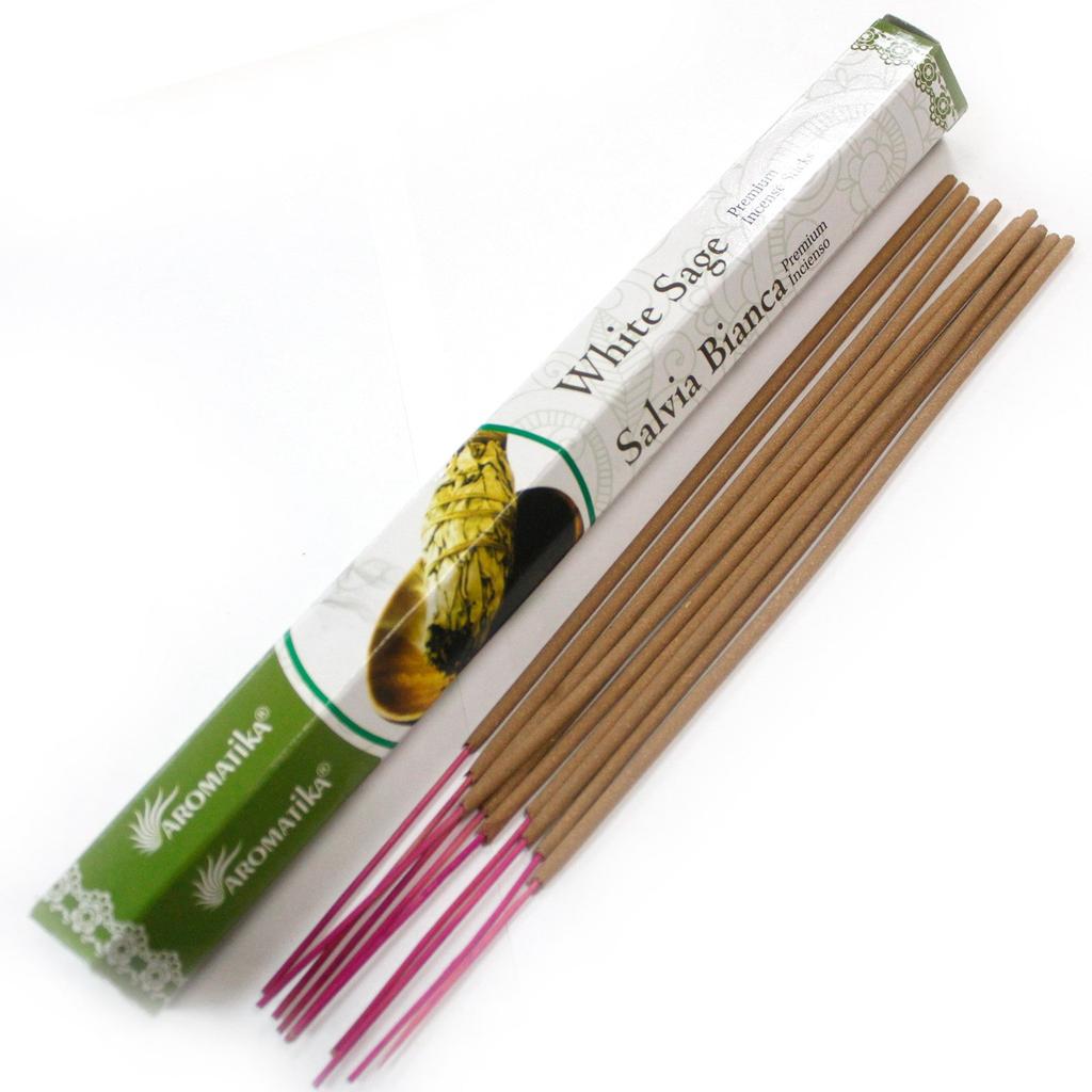 White Sage Incense Sticks 20 Count Aromatika