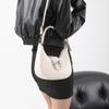 PU Leather Bowknot Crossbody Bag Y2k Style Half-moon Handbag Sweet Dumpling Shoulder Bag Outdoor