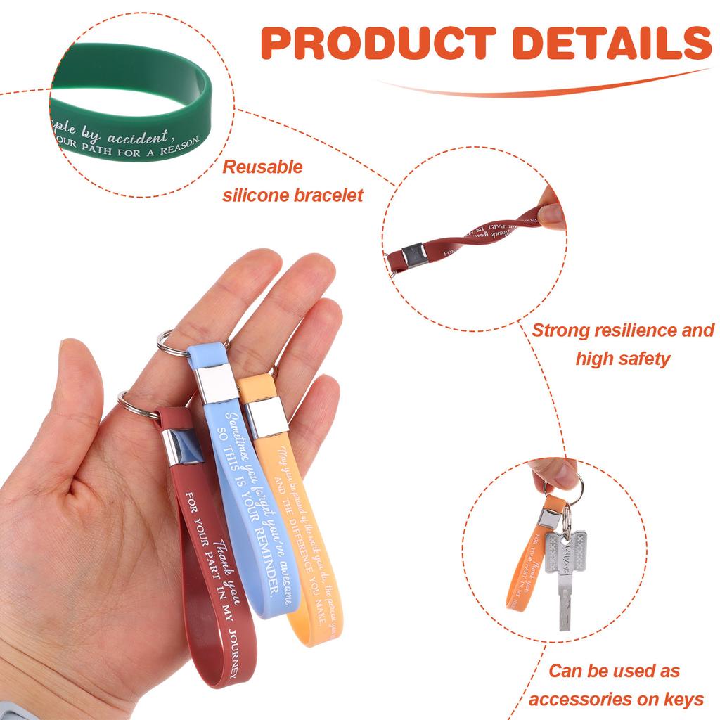 30 шт. вдохновляющий брелок для сотрудников, подарок коллеге, объемный силиконовый брелок с благодарностью, подарок, мотивирующая цитата K