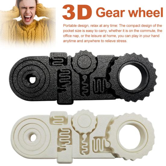 3D Printed Fidget Toy 5-in-1 Rotatable Gear And Gyroscopic Spinner Toy Portable