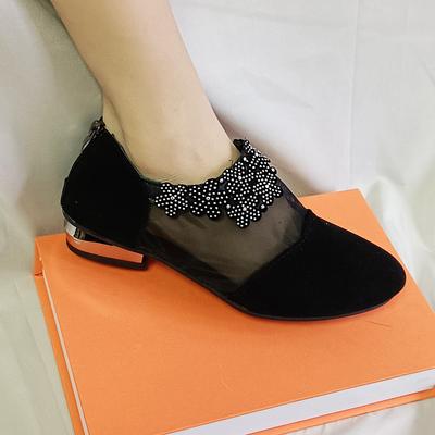 Босоножки, женские сетчатые туфли для мам, на низком каблуке, на плоской подошве, с закрытым носком, одинарные туфли, женская обувь больших размеров 35-42