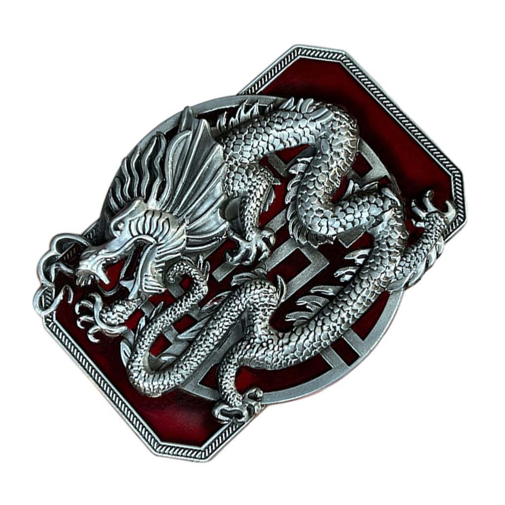 Chinese Style Belt Buckle with Relief Dragon Pattern Adult Belt Buckle Replacement DIY Craft Belt Buckle Replacements