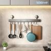 CICUFY 40cm Aluminum Kitchen Tool Hooks, Waterproof, Rustproof, Wall-Mountable, Strong Suction Cups, Gray