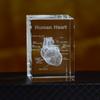 Crystal Heart Model Cube 3D Laser Engraved Anatomical Figurines Medical Science Souvenir Gifts Home Decoration Paperweight