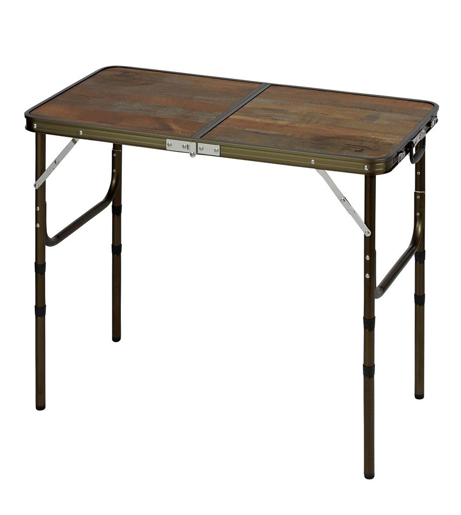 Captain Stag UC-572 Outdoor Folding Table, 90 X 45 Cm, 4 Height Adjustable, Seats 2-4, Aluminum, Bistro Style