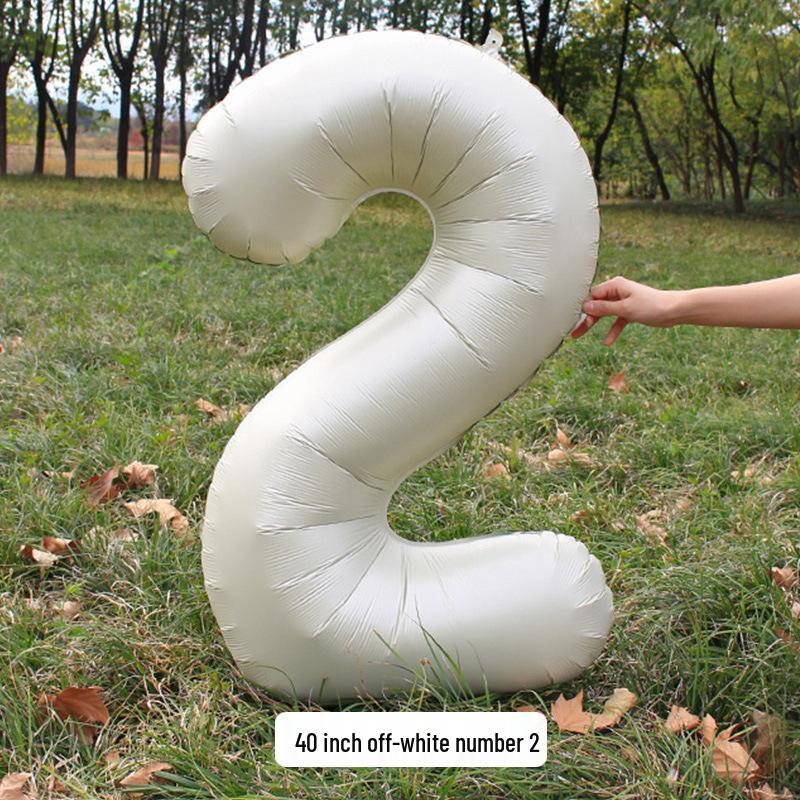 Large Milk White Number Balloons (32/40 Inch) – Ideal for Kids' Birthday Parties and Outdoor Photo Props