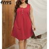 Женские модные летние весенние однотонные повседневные платья без рукавов с U-образным вырезом и свободной талией
