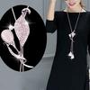 Women Fashion Opal Rhinestone Pendant Necklace Jewelry Cocktail Party Gift