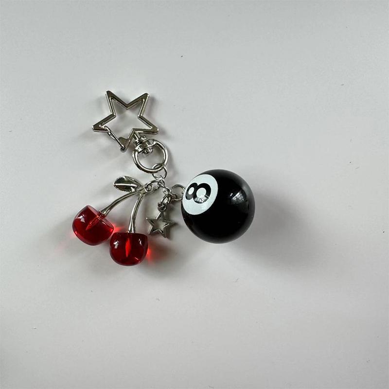 Брелок Восьмой Шар Фрукт Вишня Звезда Аксессуары для Телефона Y2K Ручная Работа Креативный Брелок Восьмой Шар Вишня Аксессуары