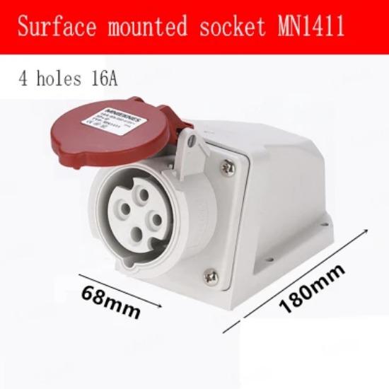 1 шт. промышленные вилки и розетки для поверхностного и скрытого монтажа, 3, 4, 5 отверстий, 16 А, 32 А, водонепроницаемые, два, три фазы