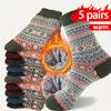 1/3/5 Pairs Vintage Winter Thick Warm Socks Comfortable Outdoor Sports Ski Hiking Women and Men Winter Socks