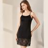 Suspenders Silk Lace Slip Dress Bottom Dress Nightwear Sleeveless Round Neck Spring Korean Classic Basic Elegant Trend