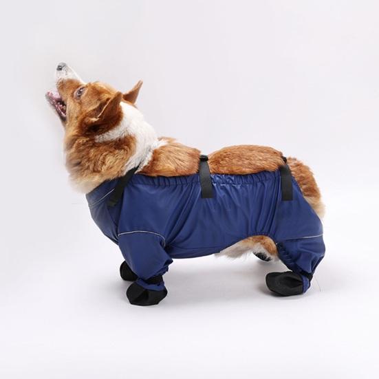 Waterproof Dog Boots with Suspender 4-Legged Dog Rain Shoes Anti-Slip Pet Paw Protector for Small