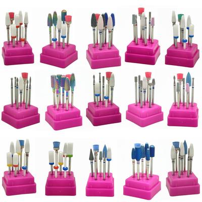 Набор сверл для ногтей, 7 шт., в коробке, Радужный карбид вольфрама/керамика, аксессуары для маникюрных машин, фреза, электрическая пилочка для ногтей