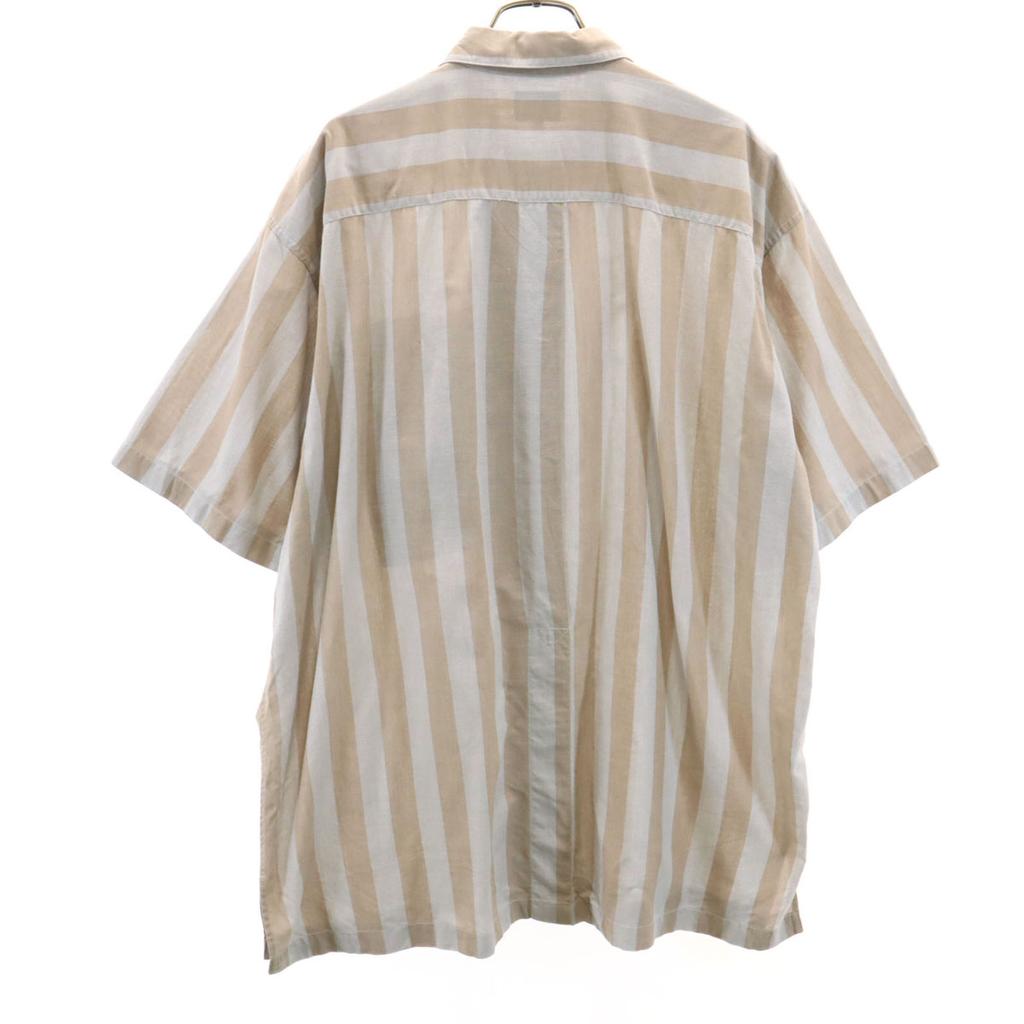 ISSEY MIYAKE 90-е годы Старая полосатая рубашка с коротким рукавом L Специальное крыло Мужская Б/У
