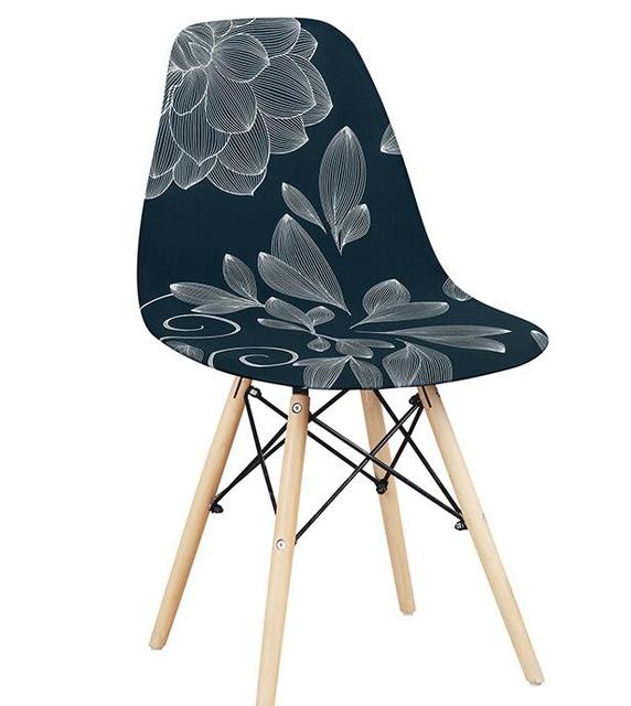 Новый стиль, чехол на стул в виде ракушки с принтом, эластичный чехол для кухни, безрукий, чехлы на обеденный стул, моющийся эластичный чехол на сиденье для банкета, дома