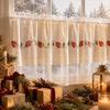 Lace Trim Cafe Curtains Sheer Voile Window Drapes Half Curtains Embroidered Curtains  Restaurant