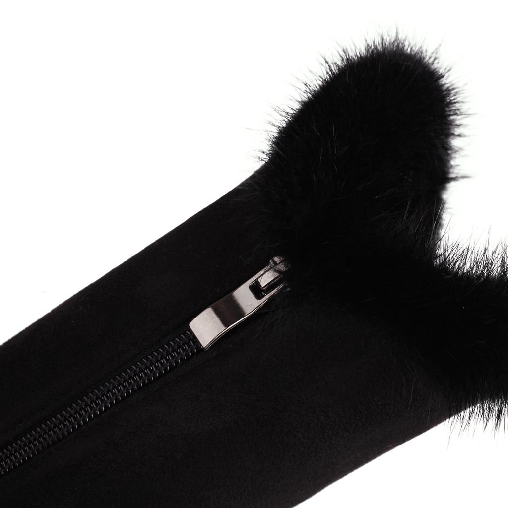 Женские сапоги на низком каблуке, осенне-зимние, новые, на толстом каблуке, большие размеры, теплые, плюшевые, средние сапоги